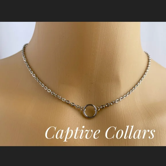 Mini O Ring Necklace Day Collar 24/7 Wear - Picture 4 of 11